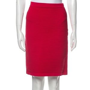 Emporio Armani New ribbed knit straight pencil Skirt high waisted stretchy Red